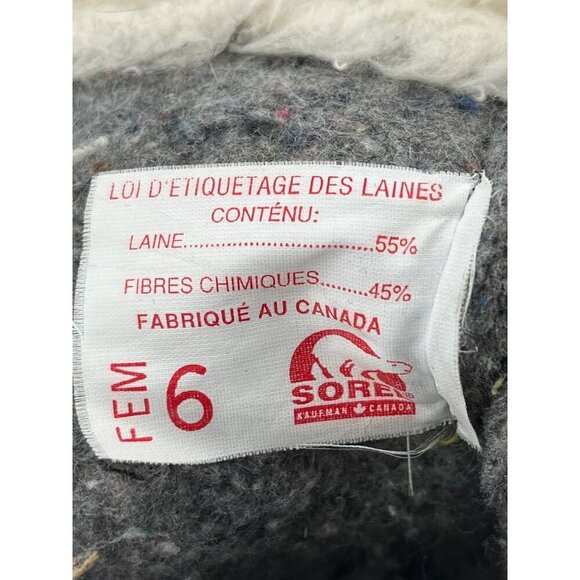 Sorel Manitou Womens Winter Boots Size 6 Tan & Black‎ Shearling Lined Waterproof - Picture 8 of 12